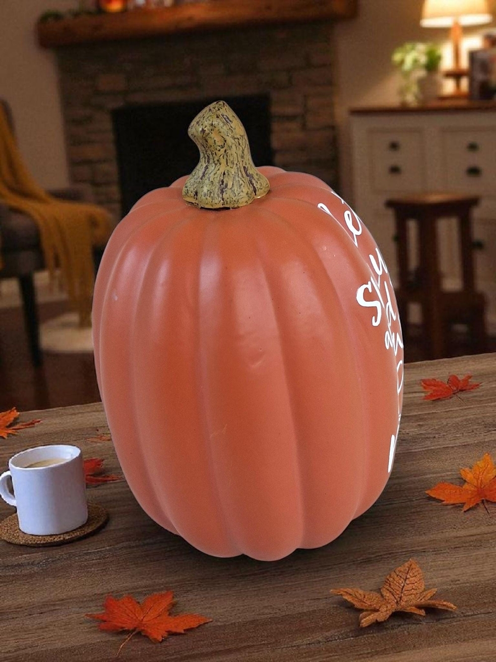 Cozy Scripted Fall Pumpkin Decor - Picture 4 of 4